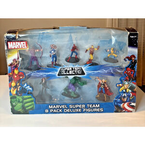 Marvel Super Team Collection 8 Pack Deluxe Figures Hulk Iron Man Captain America